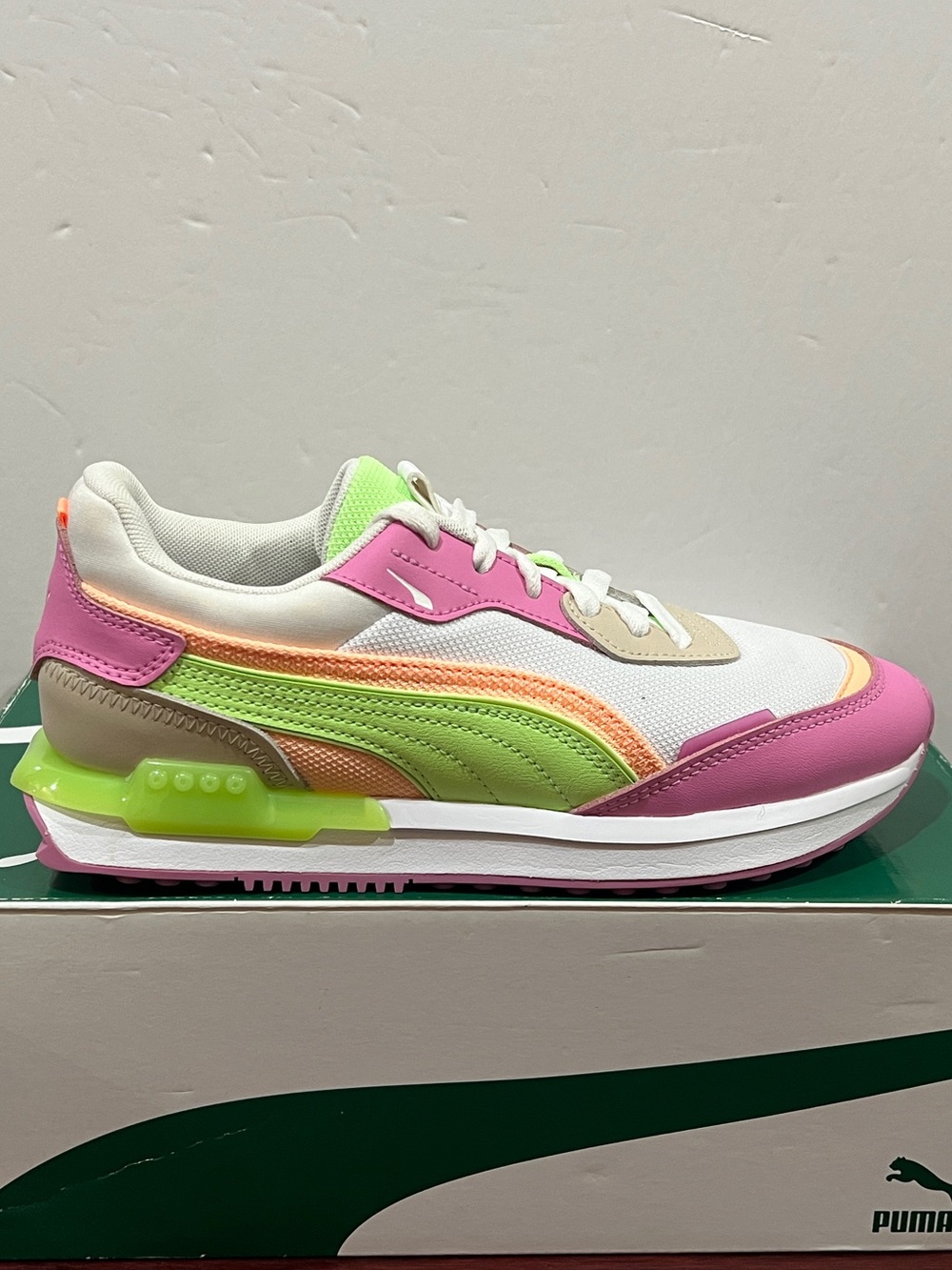 Puma, City Rider Translucent, 385401 01, Pink, White & Green